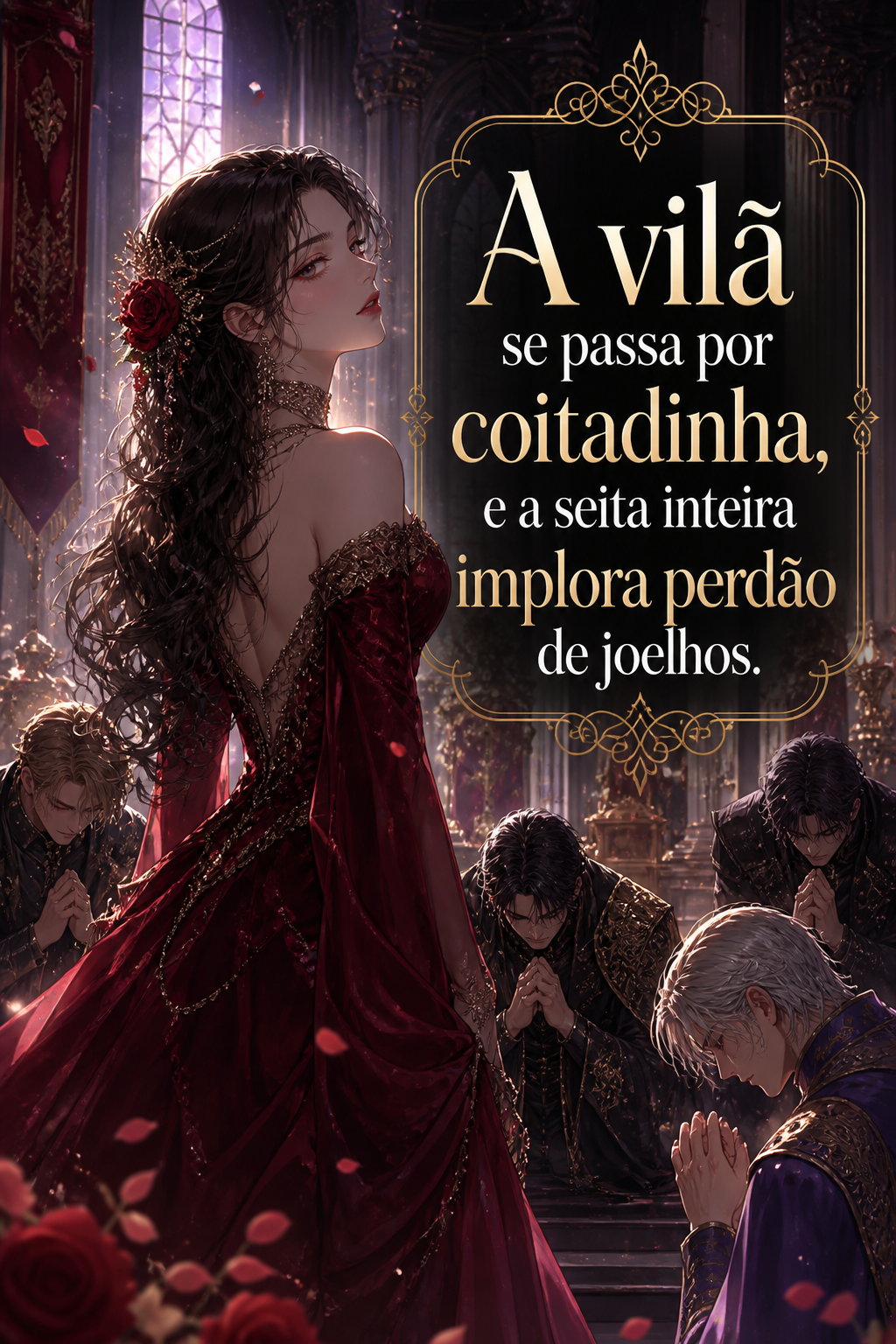 A vilã se passa por coitadinha, e a seita inteira implora perdão de joelhos.