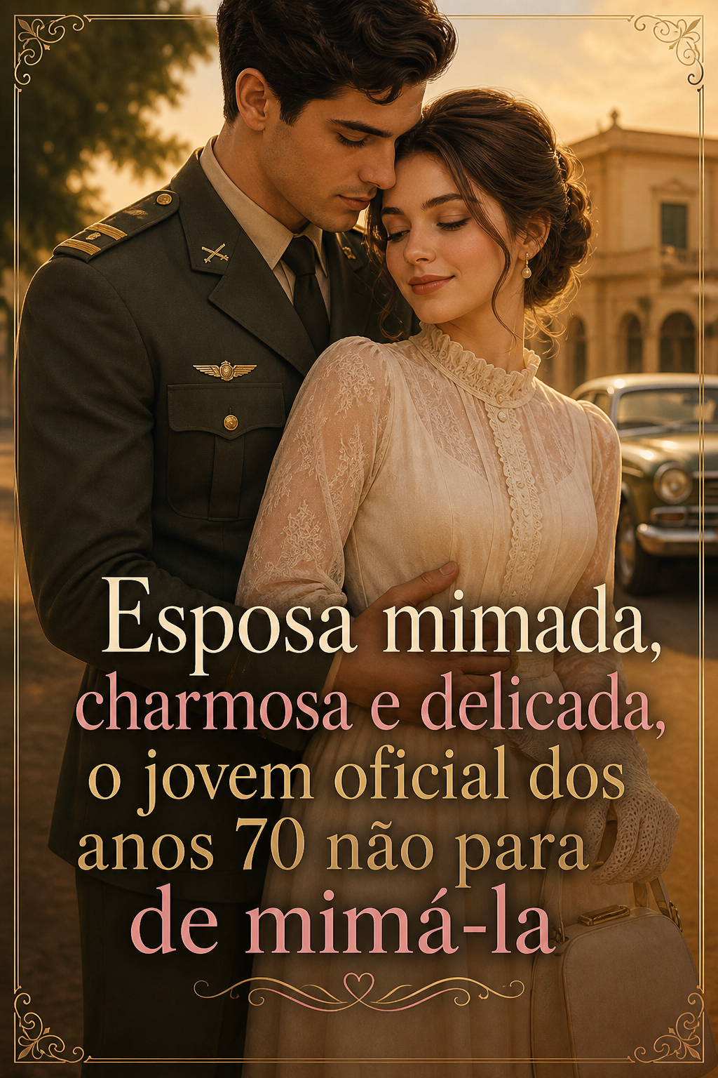 Esposa mimada, charmosa e delicada, o jovem oficial dos anos 70 não para de mimá-la