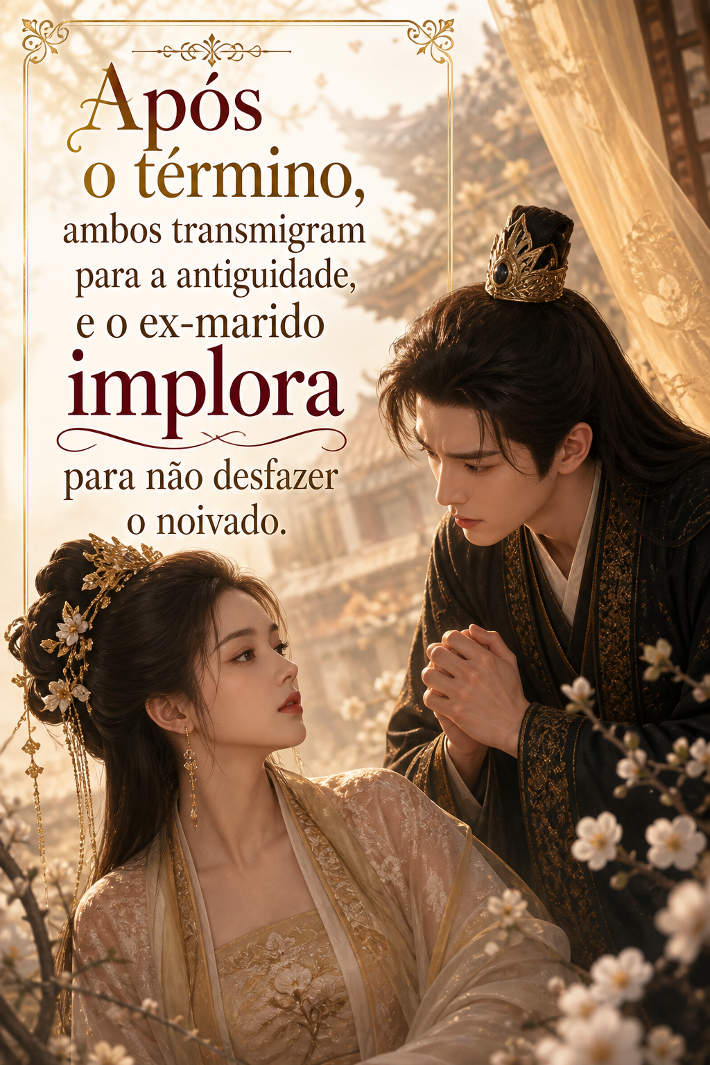 Após o término, ambos transmigram para a antiguidade, e o ex-marido implora para não desfazer o noivado.